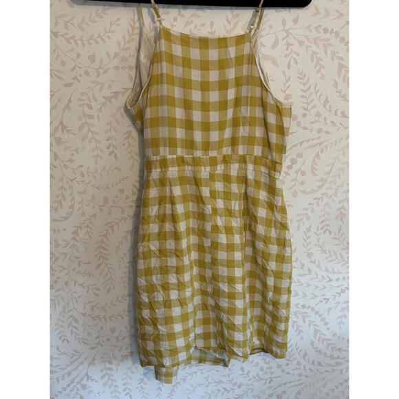BCBG Yellow and White Gingham Wrap Mini Dress - Picture 7 of 9